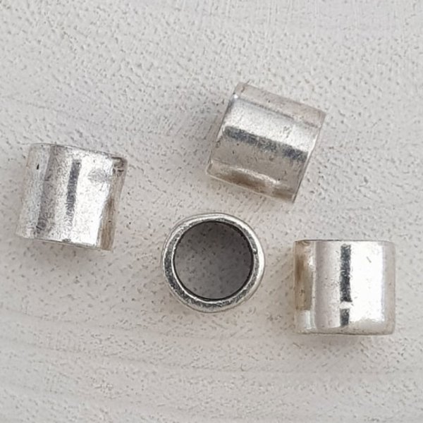 Perle passant tube Argent N&deg;04