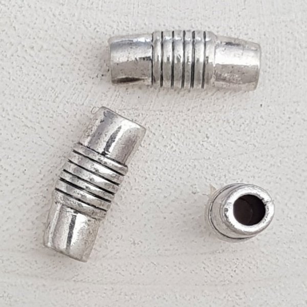 Perle passant tube Argent N&deg;10