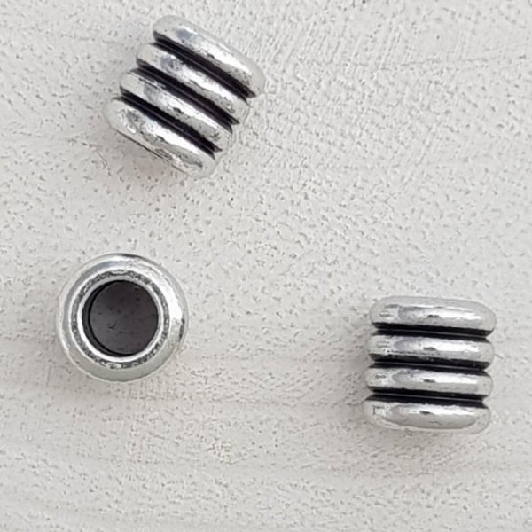 Perle passant tube Argent N&deg;12
