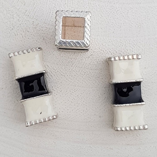 Perle passant tube Argent N&deg;17