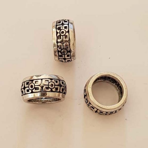 Perle passant tube Argent N&deg;23