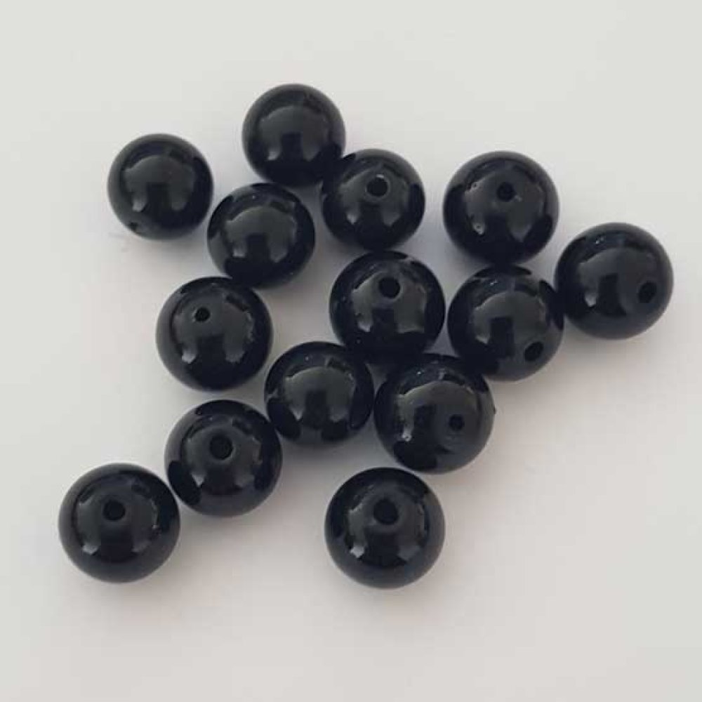 Perle ronde céramique noir 10 mm N°003