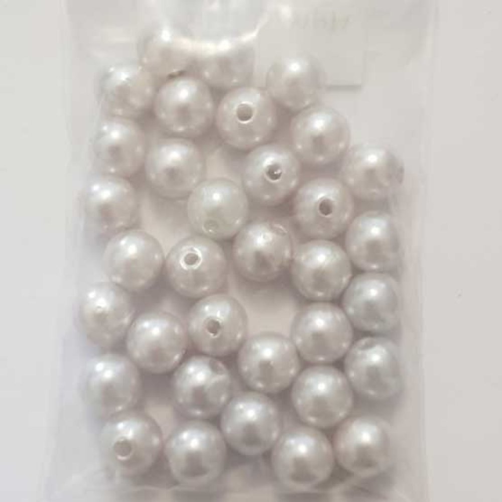 Perle ronde plastique effet nacré mauve clair-01 10 mm N°01