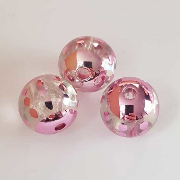 Perle ronde plastique fantaisie violet 25 mm N&deg;08