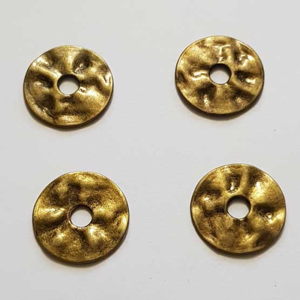 Perle rondelle plate anneau intercalaire en métal argenté 040 Bronze