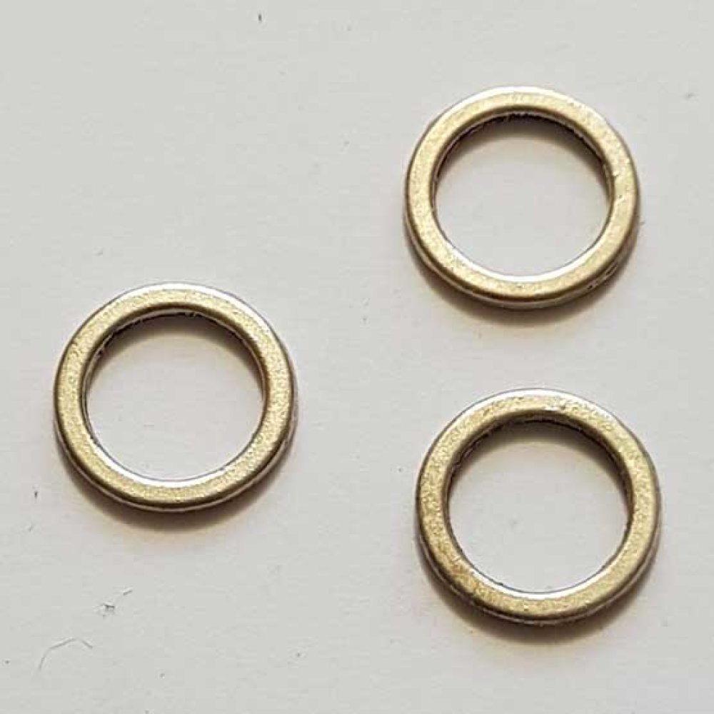 Perle rondelle plate anneau intercalaire métal argenté 046 Argent