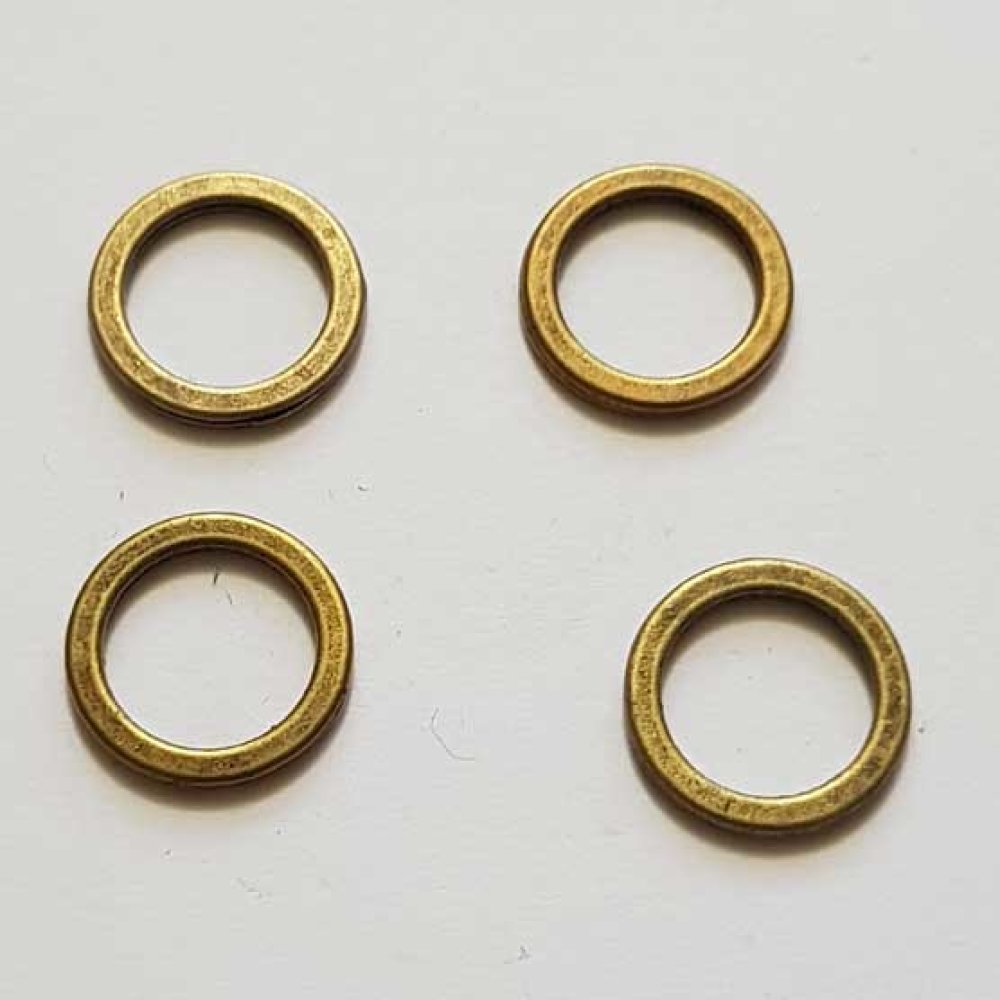 Perle rondelle plate anneau intercalaire métal argenté 046 Bronze