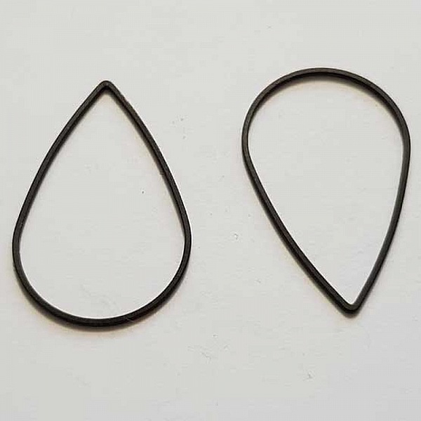 Perle rondelle plate anneau intercalaire m&eacute;tal argent&eacute; 050 Noir