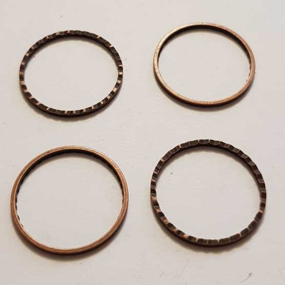 Perle rondelle plate anneau intercalaire métal argenté 055 Cuivre