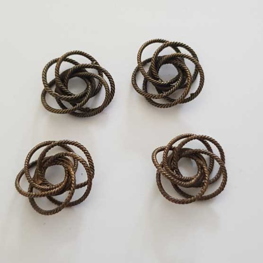 Perle spiral fleur 18 mm Bronze N°01
