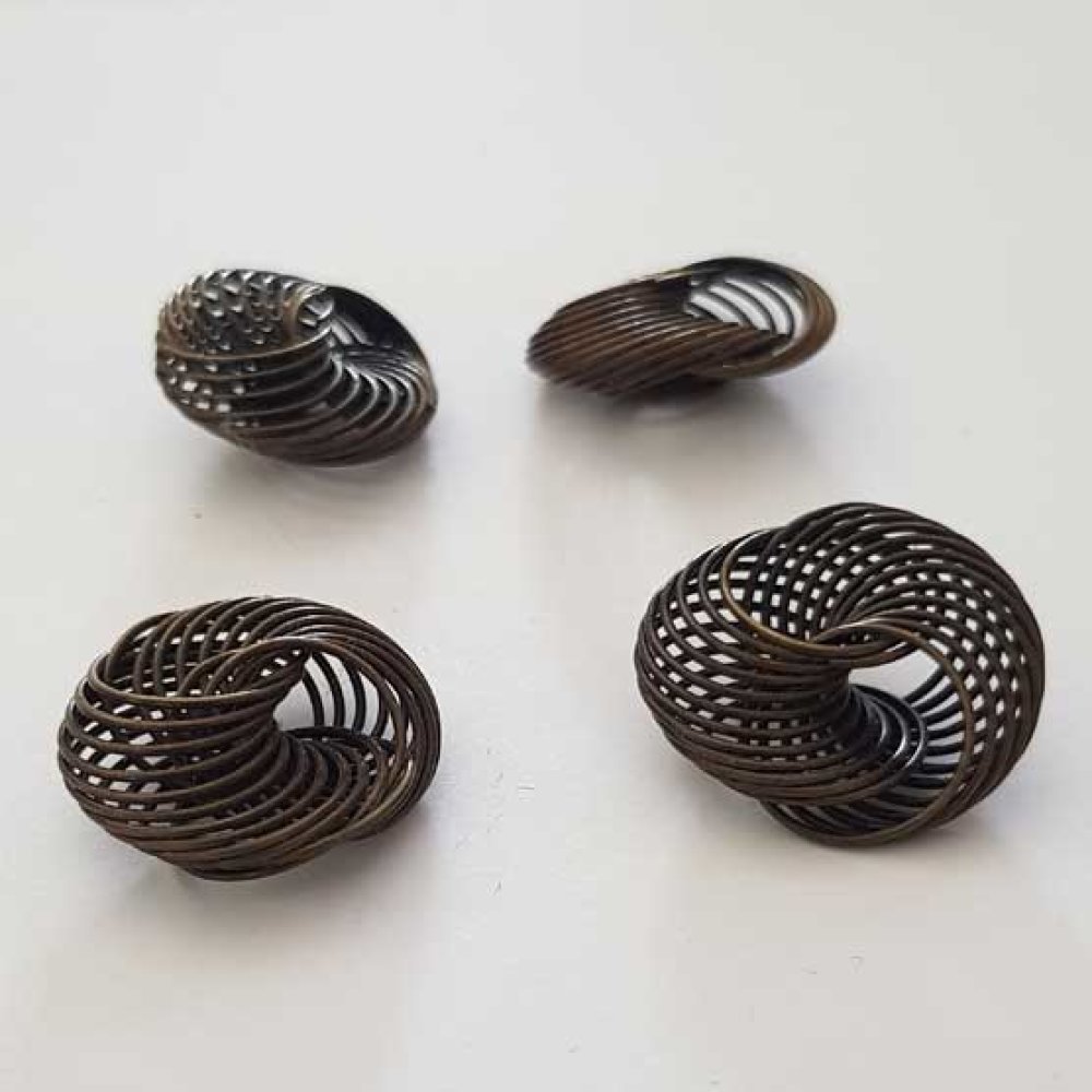 Perle spiral fleur 21 mm Bronze N°02