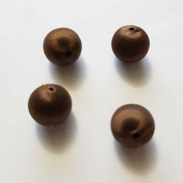 Perle tiss&eacute; en fil 15 mm Marron