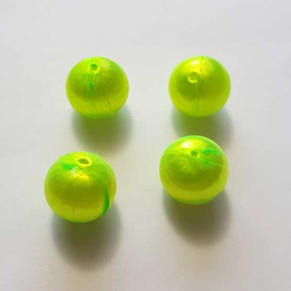 Perle tiss&eacute; en fil 15 mm Vert Fluo