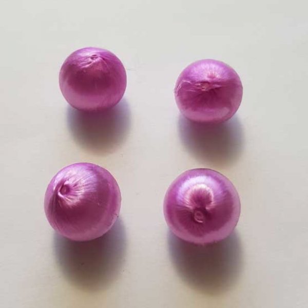 Perle tiss&eacute; en fil 15 mm Mauve
