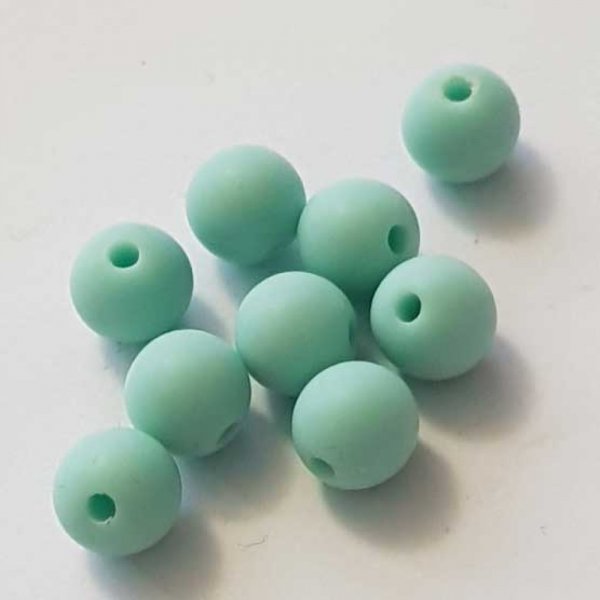 Perles acryliques Rondes 08 mm Vert 01 x 10 Pi&egrave;ces