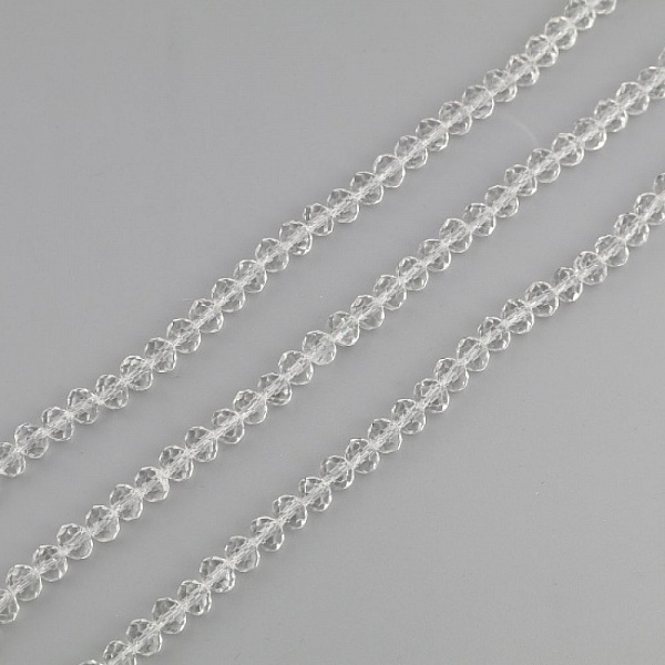 Perles en Verre 4 mm &agrave; Facettes Couleur Transparent A