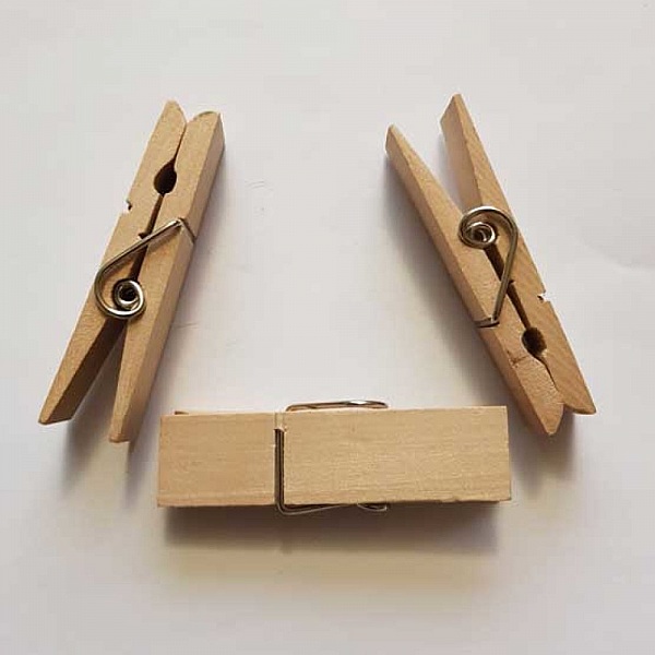 Pince &agrave; Linge En Bois Brut 70 mm &agrave; D&eacute;corer