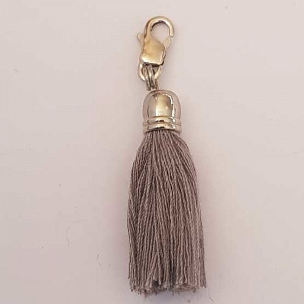 Pompon Mousqueton 45 mm Rose P&acirc;le