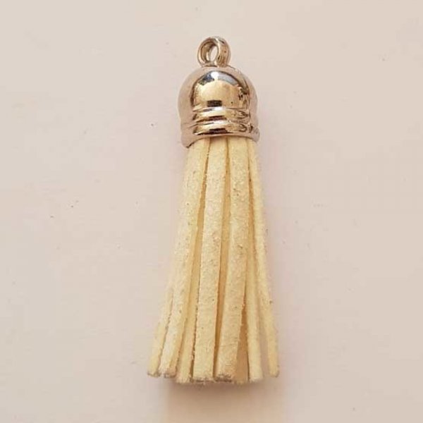 Pompon su&eacute;dine uni 43 mm N&deg;09 Ecru