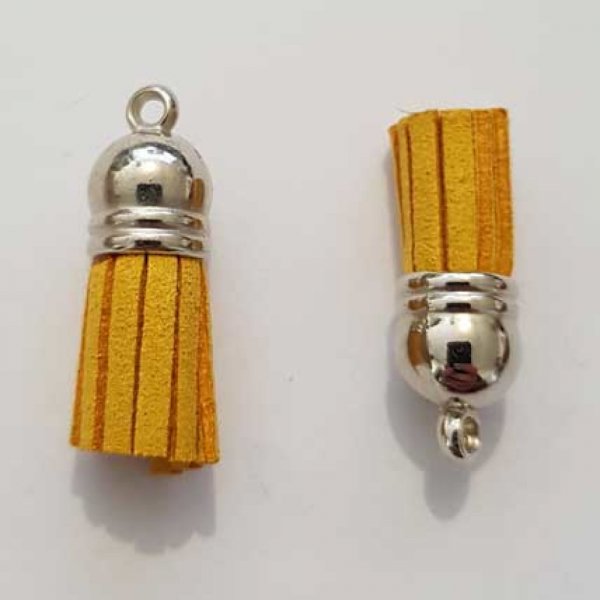 Pompon su&eacute;dine uni 25 mm N&deg;05 Jaune