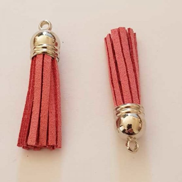 Pompon su&eacute;dine uni 43 mm N&deg;03 Rose