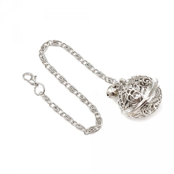 Porte Cl&eacute;s Argent Mat Cloches Fleurs Creuses