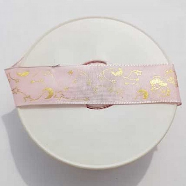 Ruban Galon 25 mm motif ange laitonn&eacute;