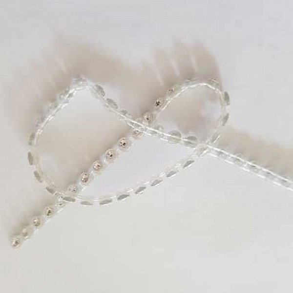 Ruban de strass en cristal de 4 mm au m&egrave;tre Blanc