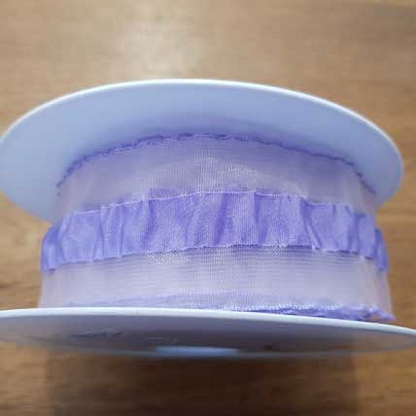 Ruban fantaisie double face 40 mm Mauve au m&egrave;tre