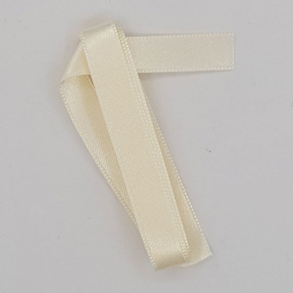 Ruban satin Cr&egrave;me double face de 10 mm x 0.50 cm