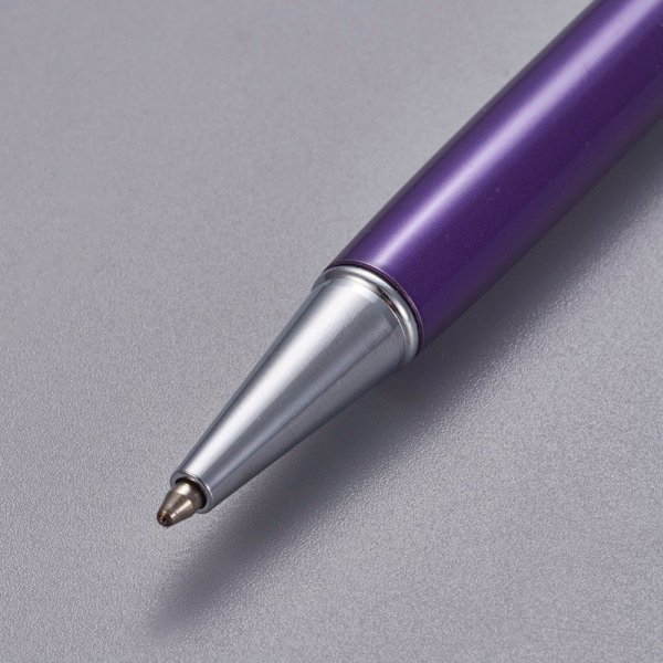 Stylo &agrave; d&eacute;corer de perles tube vide &agrave; customiser argent indigo x 1 pi&egrave;ce