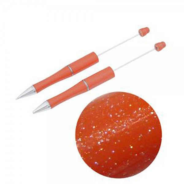 Stylo &agrave; d&eacute;corer pour perles Brun Orange Paillet&eacute; &agrave; customiser x 1 pi&egrave;ce