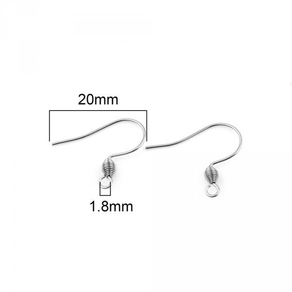 Support Boucle d'oreille Hame&ccedil;on Acier Inoxydable N&deg;01-02 X 1 Paire