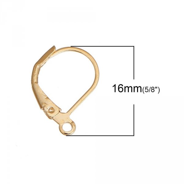 Support Boucle d'oreille Dormeuse N&deg;16 Plaqu&eacute; Or 14K