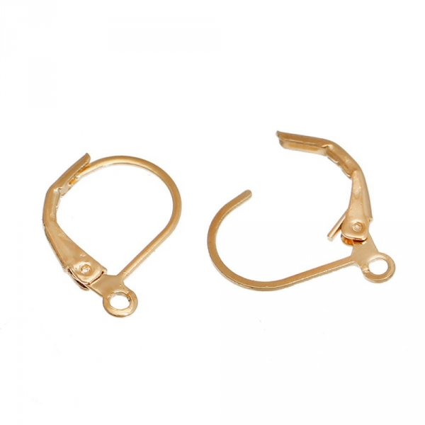 Support Boucle d'oreille Dormeuse N&deg;16 Plaqu&eacute; Or 14K