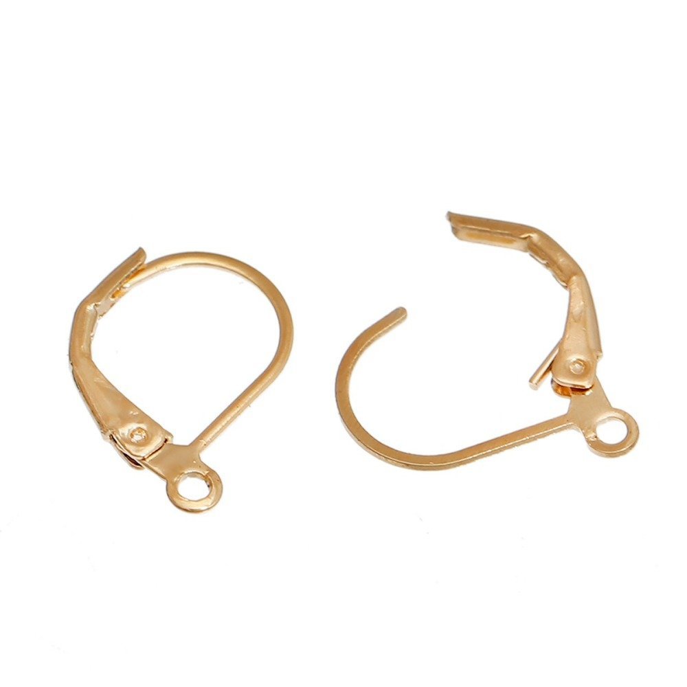 Support Boucle d'oreille Dormeuse N°16 Plaqué Or 14K x 5 paires