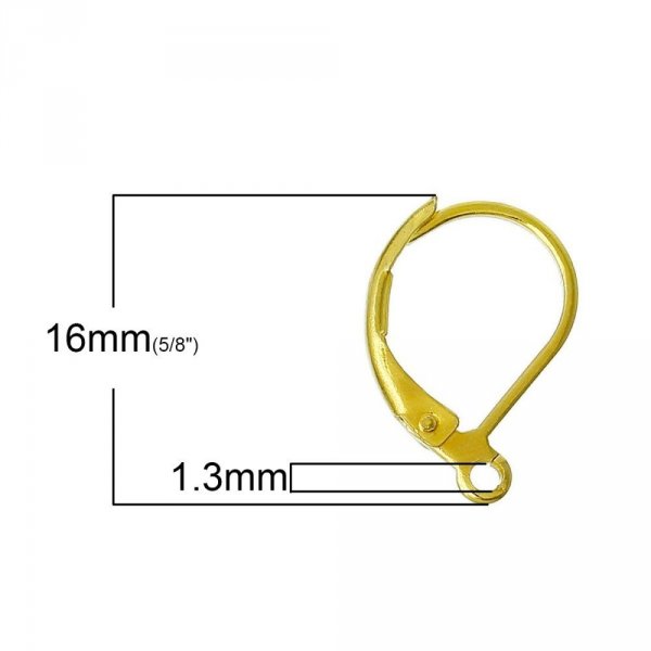 Support Boucle d'oreille Dormeuse N&deg;17 Plaqu&eacute; Or 18K