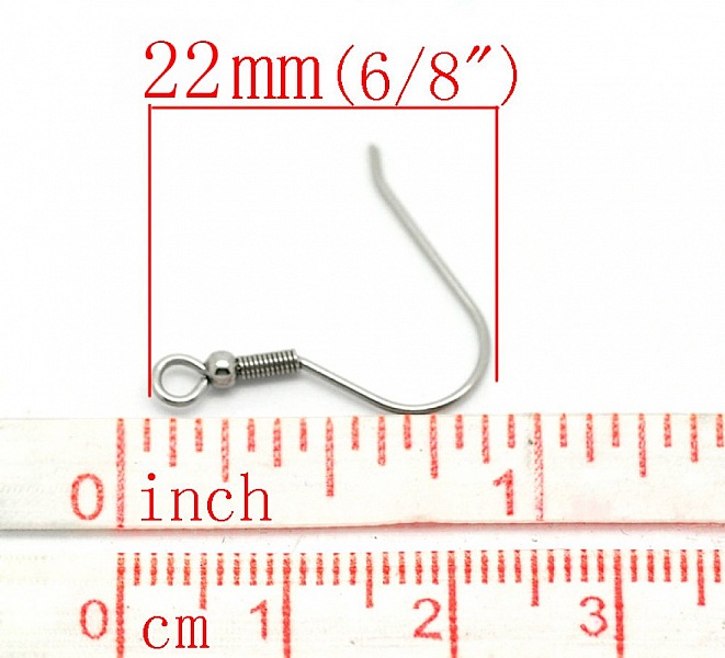 Support Boucle d'oreille Hame&ccedil;on Acier Inoxydable N&deg;07 x 1 paire