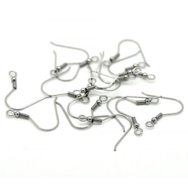 Support Boucle d'oreille Hame&ccedil;on Acier Inoxydable N&deg;07 x 5 paires