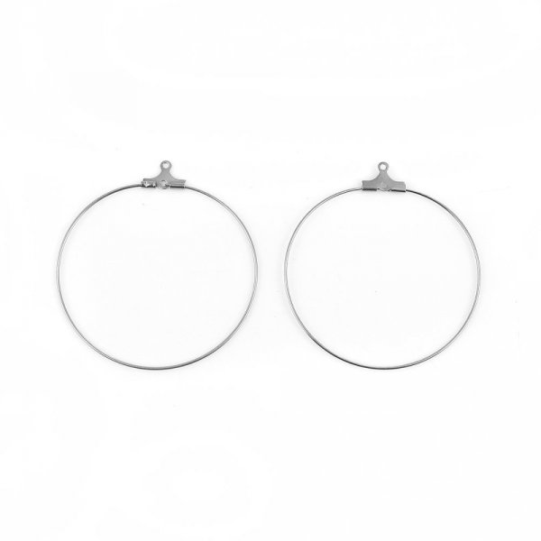 Support Boucle d'oreille Cr&eacute;ole en Acier Inoxydable N&deg;01 x 1 paire