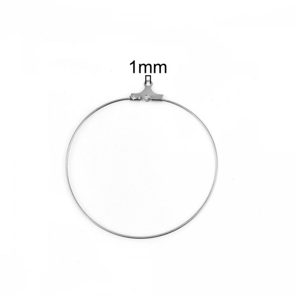 Support Boucle d'oreille Cr&eacute;ole en Acier Inoxydable N&deg;01 x 1 paire