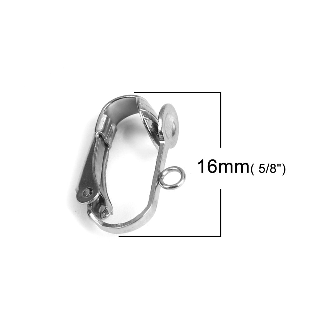 Support Boucle d'oreille Clip en Acier Inoxydable N°01 x 1 paire