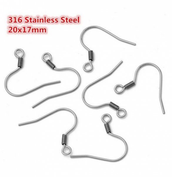 Support Boucle d'oreille Hame&ccedil;on Acier Inoxydable N&deg;08 x 5 paires