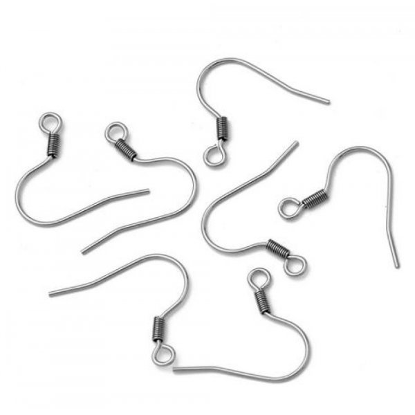Support Boucle d'oreille Hame&ccedil;on Acier Inoxydable N&deg;08 x 5 paires