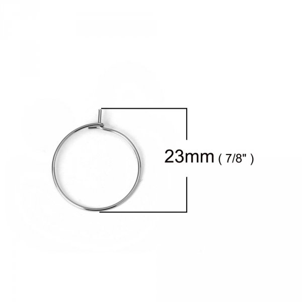 Support Boucle d'oreille Cr&eacute;ole en Acier Inoxydable Argent N&deg;03-20 mm x 5 paires