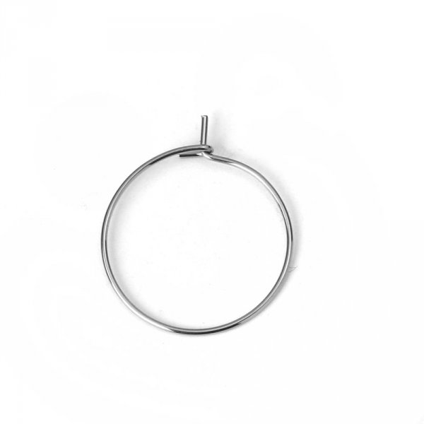 Support Boucle d'oreille Cr&eacute;ole en Acier Inoxydable Argent N&deg;03-20 mm x 5 paires