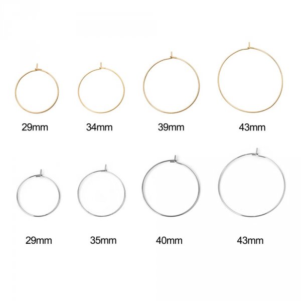 Support Boucle d'oreille Cr&eacute;ole en Acier Inoxydable Dor&eacute; N&deg;03-20 mm x 5 paires