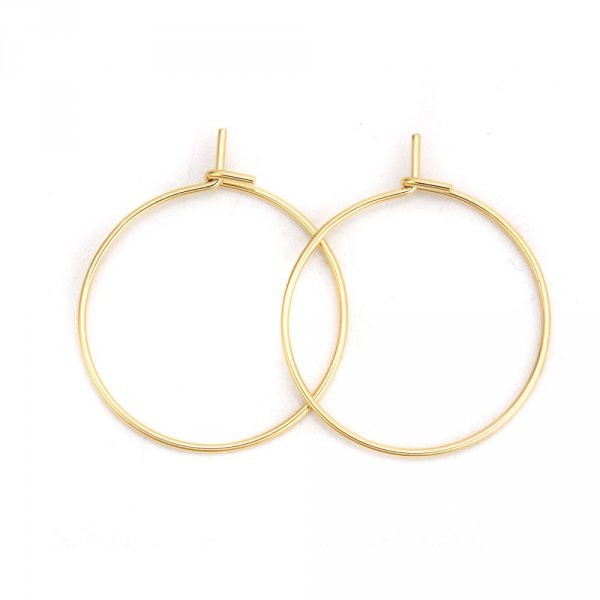 Support Boucle d'oreille Cr&eacute;ole en Acier Inoxydable Dor&eacute; N&deg;03-20 mm x 5 paires