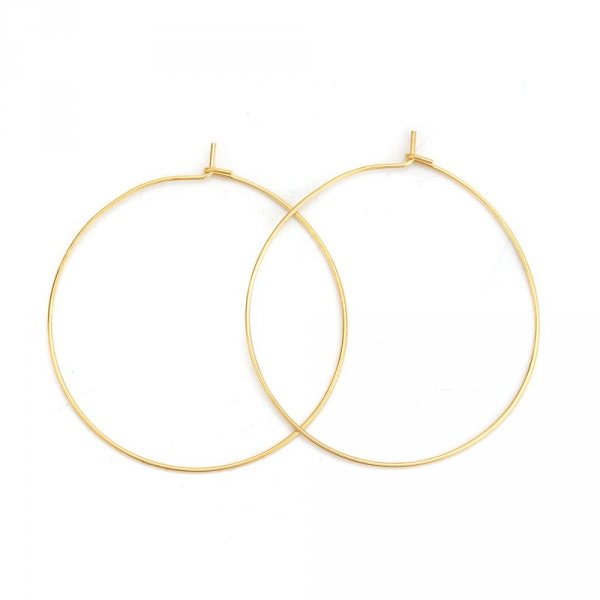 Support Boucle d'oreille Cr&eacute;ole en Acier Inoxydable Dor&eacute; N&deg;03-30 mm x 5 paires