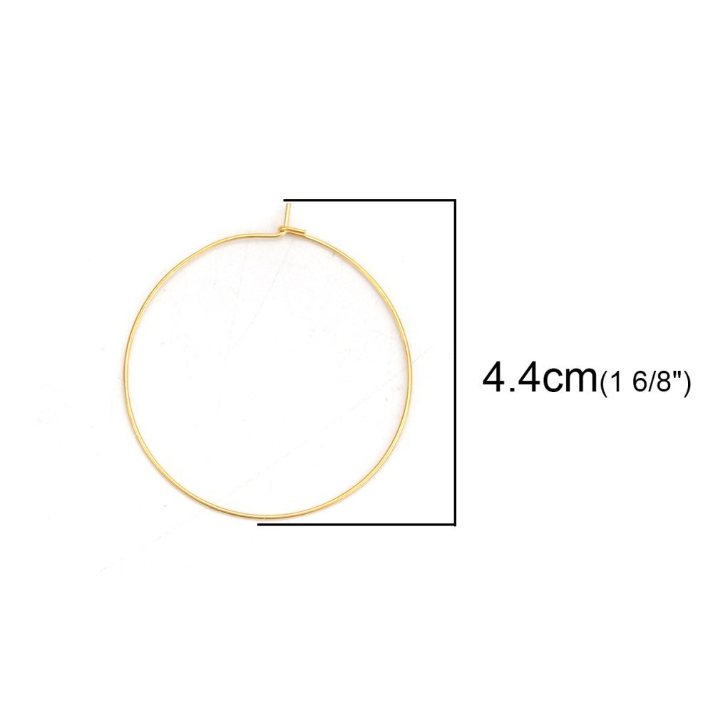 Support Boucle d'oreille Créole en Acier Inoxydable Doré N°03-30 mm x 5 paires